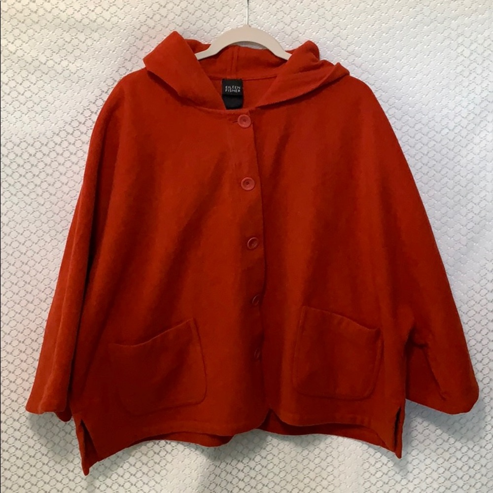 Eileen Fisher Melton Hooded Jacket